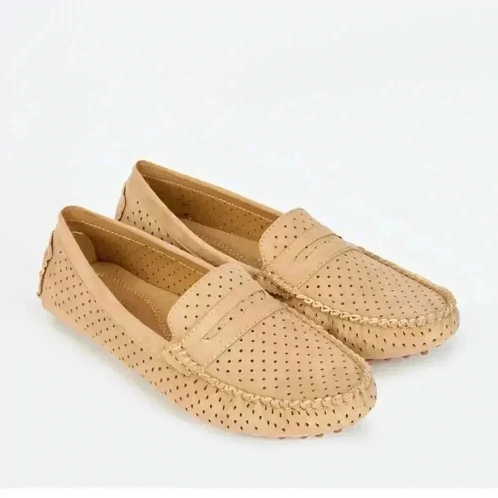 JustFab Xhulia Perforated loafer in Blue - Picture 3 of 7